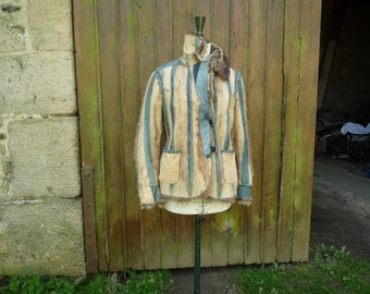 blue stripes work jacket