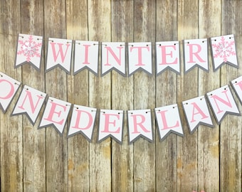 Winter Onederland Banner, Winter Birthday, First Birthday Decor, Photo Prop