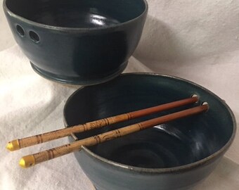 noodle bowl pho rice ramen bowl stir fry chopstick bowl Asian cuisine blue gray teal aqua dorm gift wedding housewarming handmade pottery