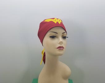 Surgical Cap ponytail stile, scrub caps, personalized-Wonder Woman- Cotton 100%
