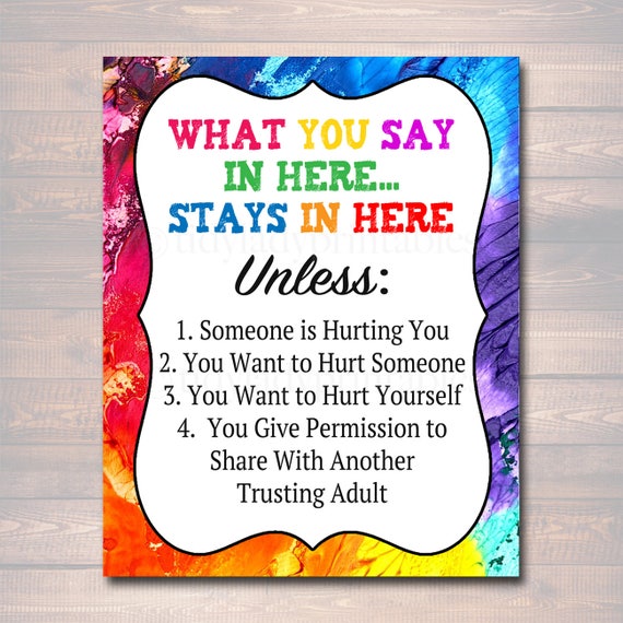 Counseling Office Confidentiality Poster Counselor Decor Art