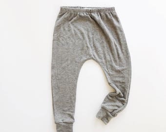 Basic Grey harems / toddler harems / hipster baby clothes / heather gray / solid
