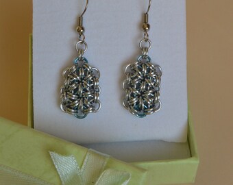 Chainmail Japanese 12-1 Rectangle Earrings