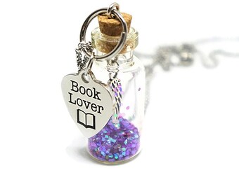Book necklace book lover Gifts for bookworms Literary gifts for readers Literature Bookish Book nerd Bibliophile Librarian jewelry