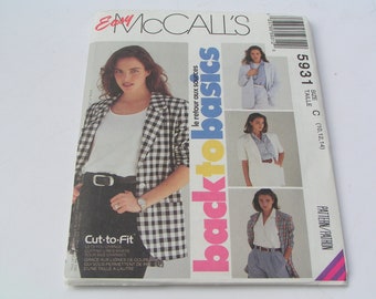 Vintage Easy McCalls Pattern 5931 Misses Unlined Jacket