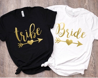 Bachelorette Party Shirts/ Bridal Party Shirts/ Bachelorette Shirts/ Bride Tribe/ Bride Tribe Tanks/ Gold/ Bride Shirt/ Bridesmaid Gift