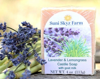 Lavender Lemongrass Castile Goat Milk Soap - Lavender Soap - Olive Oil Soap -Lemongrass Soap - Castile Goat Milk Soap - Castile Soap
