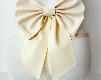 Latex big bow belt
