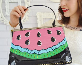 Watermelon A Go-Go Handbag, Vintage and Upcycled