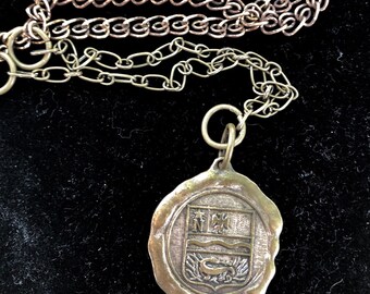 Vintage Brass Specialty Chains With A Military Pendant