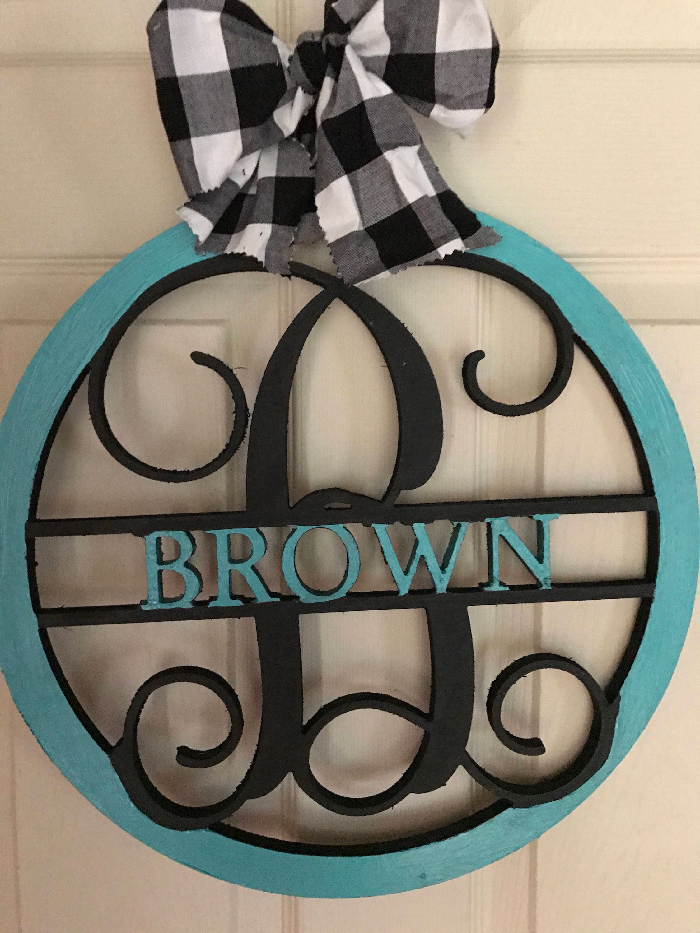 Name Door Hanger personalized door hanger monogram door