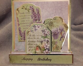 Lilic, pale green Birthday card