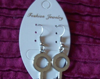 Silvertone Venus symbol earrings - lesbian woman