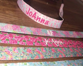Custom/Personalized Lilly Pulitzer Inspired Sunglass Retainer Straps With Vinyl Monogram-Personalization-Rose-Sailboat-Flamingos-Coral-Love