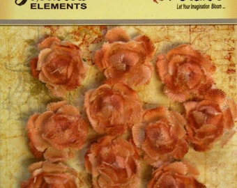 Petaloo Textured Elements Mini Garden Canvas Rosettes Peach
