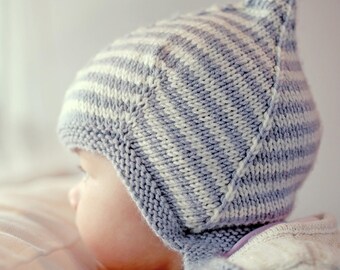 Pixie Hat Knitting Pattern, Baby Knit PDF, Baby Hat Knitting Pattern, PDF Pattern Easy Baby Pattern, Vintage Style Baby Hat Pattern, LOGAN