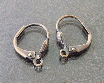 Antiqued Brass Leverbacks 13mm Earwire 10 Pcs Lever Back Earrings