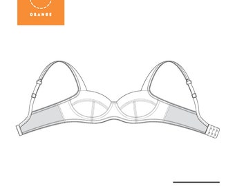 Instant Download PDF lingerie sewing pattern for a classic balconette underwire bra - Boylston Bra