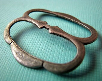 Cool steel buckle/slide in silver ox 35x33mm