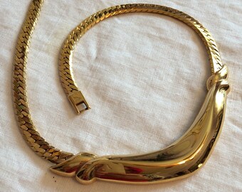 Napier Vintage Solid Goldtone Choker/Necklace