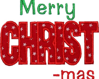 Merry CHRIST-mas Design Appliqued on Chlidren's Shirt