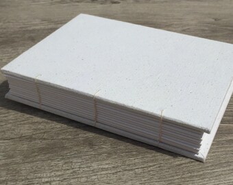 Hand Bound Coptic Stitched Wedding Guest Book with Handmade Paper Cover