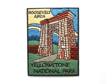 Official Yellowstone National Park Souvenir Patch Roosevelt Arch Wyoming