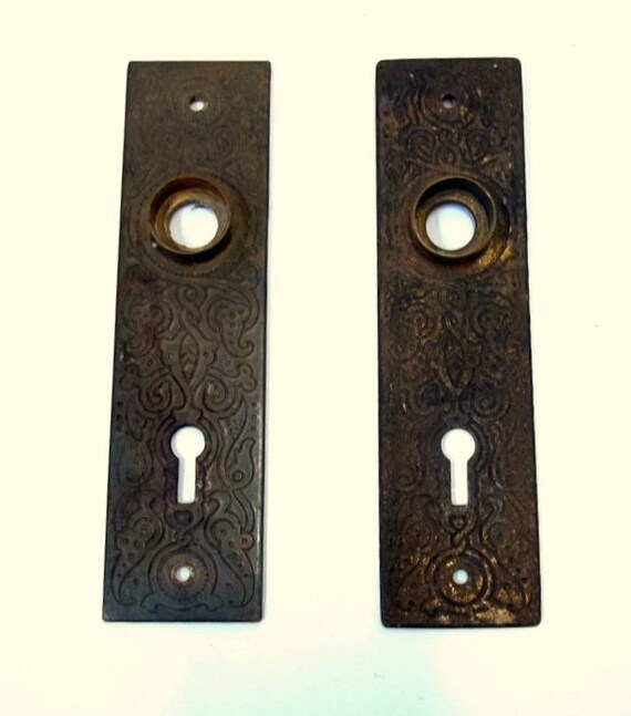 Ornate Cast Metal Door Backplate Set Of Two Matching Antique Door Ornate Cast Metal Door Backplate Set of Two Matching Antique Door Knob Back Plates Architectural Salvage Home Restoration Escutcheon DD 1157 from ... - Ornate Cast Metal Door Backplate Set Of Two Matching Antique Door