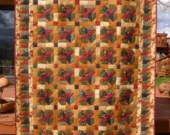 Woodland Fence Twin Bed Quilt - FREE SHIPPING
