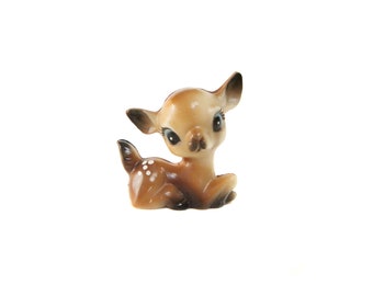 Miniature Deer Figurine Vintage, Vintage Christmas Deer, Plastic Fawn