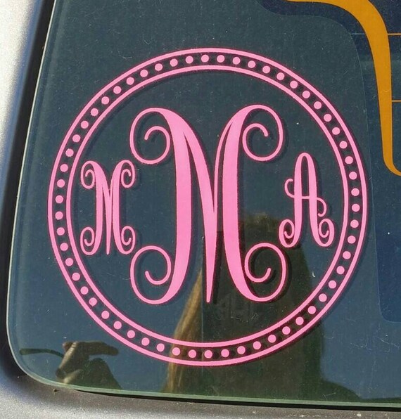Monogram car decal decal sticker bumper stickerwindow decal