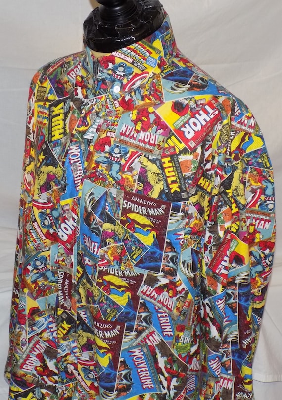 comic book button up shirt