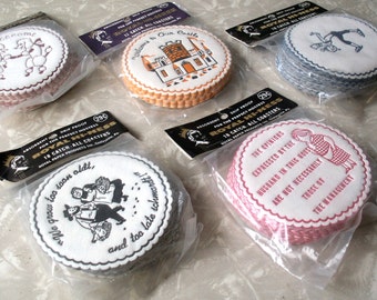 5 Packages Of Vintage Paper Coasters