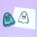 Ghost Rubber Stamp - Hand Carved Rubber Stamp – Scrapbooking Stamp – Card Making – DIY Stationery - Journal Stamp - Printmaking