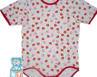Adult Baby STRAWBERRIES snap crotch Bodysuit ABDL