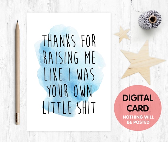 father's day card printable funny stepdad card digital download stepdad thanks card instant download thanks for raising me