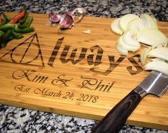 Harry Potter - Always - Custom Engraved Cutting Board - Personalized - Wedding - Engagement - Gift - Anniversary