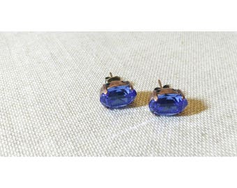 Earrings ocean blue and bronze Swarovski Crystal