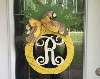Pineapple door hanger, pineapple Decor, summer door hanger, fun door hanger, door hanger, door decor