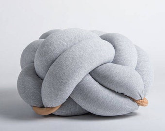 Large knot Floor Cushion in Light grey, Knot Floor Pillow pouf,Modern pouf, cushion,Meditation Pillow, Pouf Ottomans