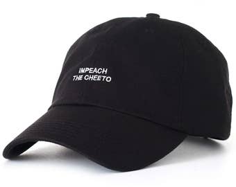 Black Dad Cap Impeach The Cheeto Low Profile Hat Anti-Trump Barack Obama **Free Domestic Shipping**
