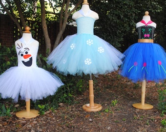 Frozen Tutu Dress Elsa Anna or Olaf Halloween Costume or Frozen Birthday Party Outfit