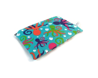 Octopus Snack Bag || Reusable Sandwich Bag || Reusable Snack bag || Eco Friendly Gift || Zippered Pouch || Food Safe Bag