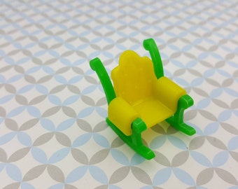 Renwal Rocking Chair Baby Nursery Doll House Toy Yellow and Green Rocker