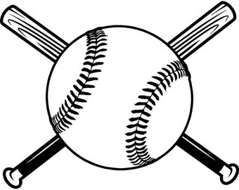 Baseball Logo #14 Tournament Ball Wood Bat League Equipment School Team Game Field Sports Logo .SVG .EPS .PNG Vector Cricut Cut Cutting File