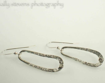 Handmade Sterling Silver Dangle Earrings Textured and Soldered