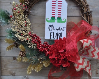 Oh What Fun! Christmas wreath