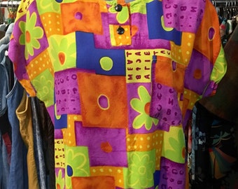 1990' Vansa multicolor sleeveless top. Size S.