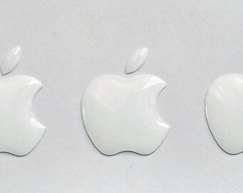 3x3D Domed Apple logo stickers for iPhone cover. Original size 15,5x12,6 mm.