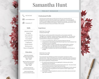 Professional Resume Template for Word and Pages | 1, 2 and 3 Page Resume Template, Icon Set, Cover Letter | Instant Download Resume Template